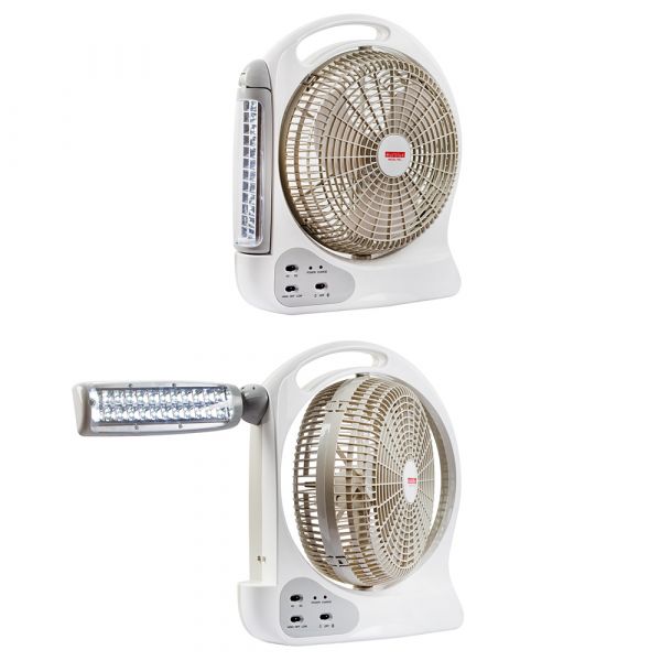 Eurolux Rechargeable 12inch Portable Fan and LED Desk Lamp