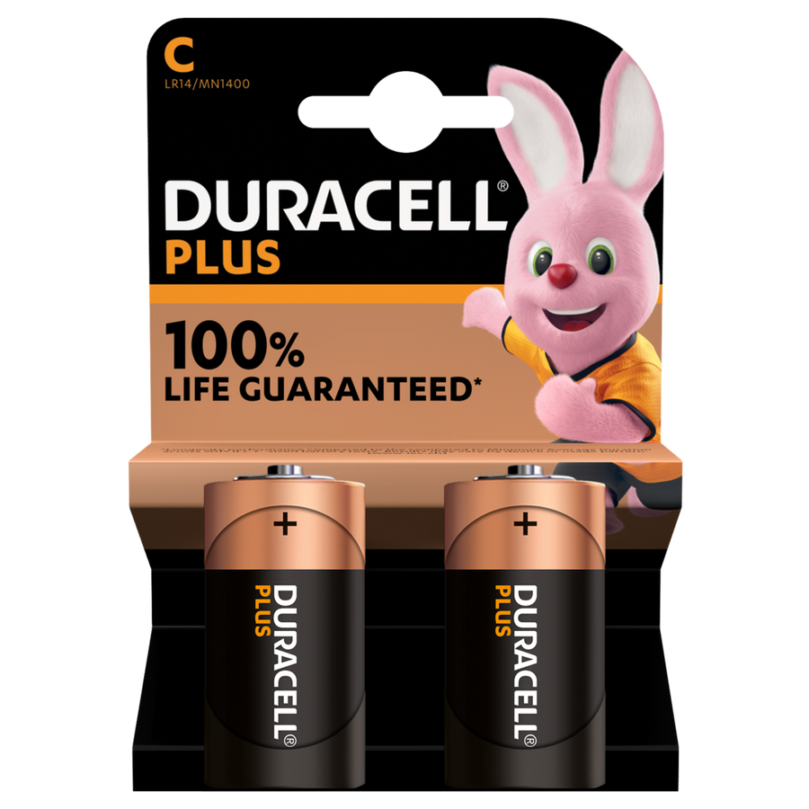 Duracell Plus C Alkaline Batteries (2-Pack)