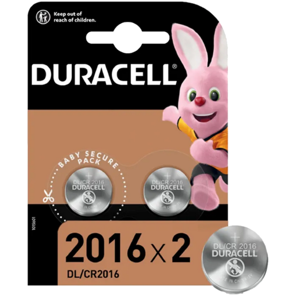 Duracell CR2016 3V Lithium Coin Batteries (2-Pack)