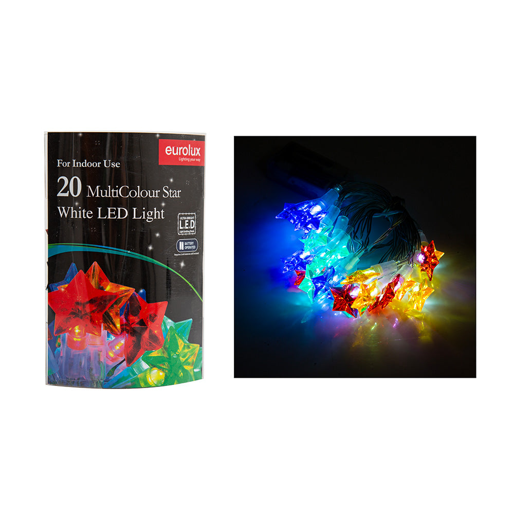 Eurolux H136W LED Star Light String – 20 Multi-Colour LEDs (Battery Operated)