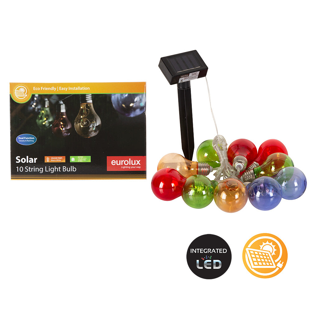 Eurolux H215 Solar 10-Light Colour LED String — Outdoor / Indoor