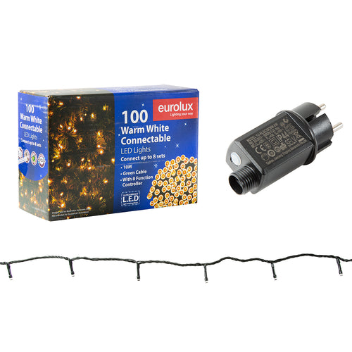 Eurolux H294 100-LED String Light — 10 m Connectable Warm White