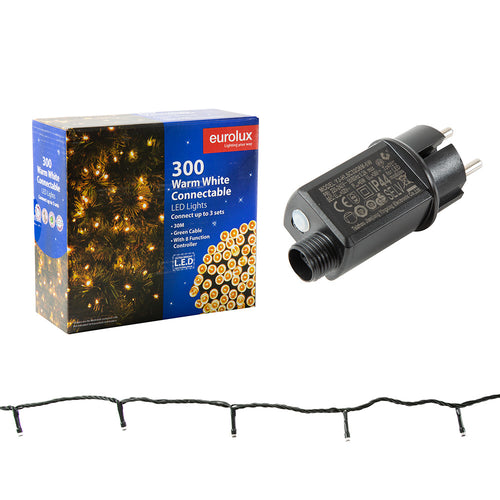 Eurolux H295 – 300-LED 30 m Warm-White String Light (Connectable)