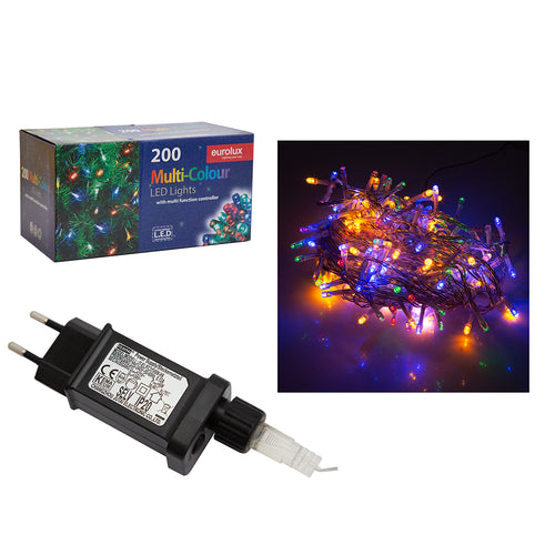 Eurolux H35COL – 10 m Multicolour LED Fairy Light String (200 LED, 8‑Function)