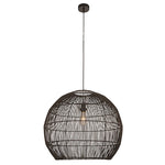 Erna 600 BLK Pendant Black Woven Rattan
