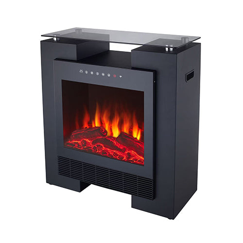 Radiant Delux 1800W Freestanding Electric Fireplace with Shelf – Black Indoor Heater