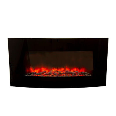 Radiant 1800W Curved Glass Coal Effect Electric Fireplace – Indoor (220–240V)