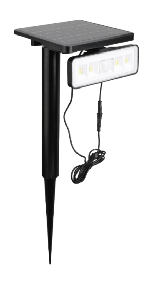 Synerji Solar LED Square Spike Security Light 8W PIR – Black