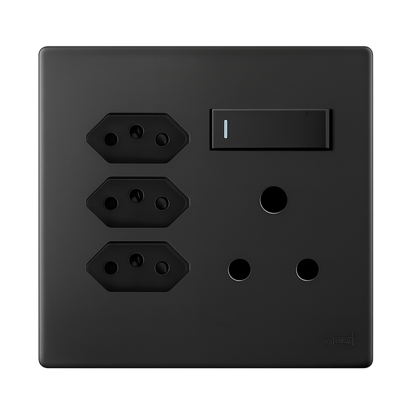 SYNERJI 4x4 RSA Double + 3x3 Pin Euro Socket (Matt Black)