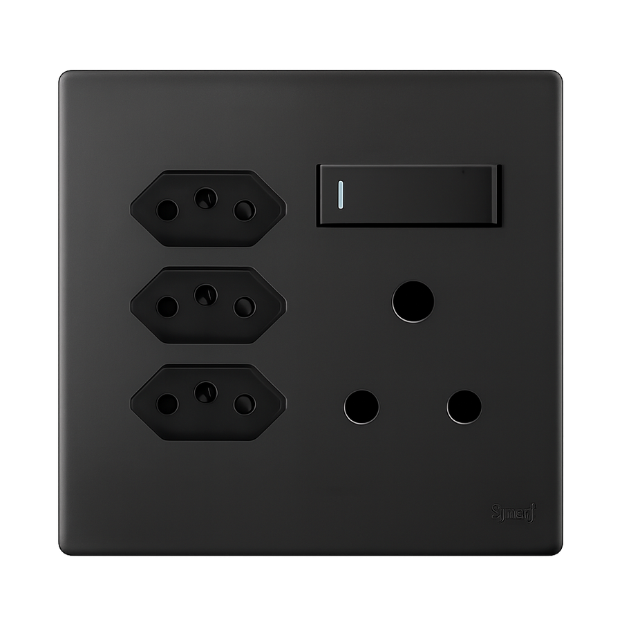 SYNERJI 4x4 RSA Double + 3x3 Pin Euro Socket (Matt Black)