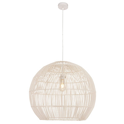 Erna 600 BLK Pendant Black Woven Rattan